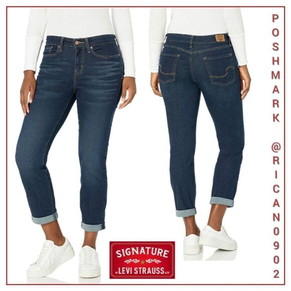 Signature Levi Strauss Mid-Rise Slim Cuffed Jeans - Picture 1 of 2